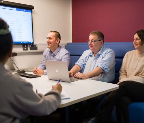 People in the collaboration pods