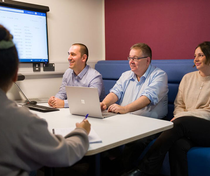 People in the collaboration pods