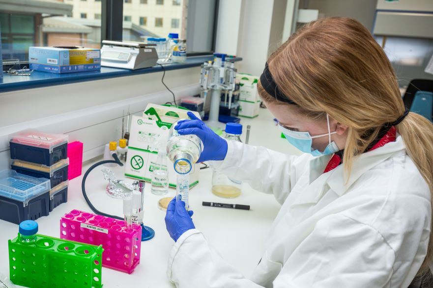 Lady working in lab