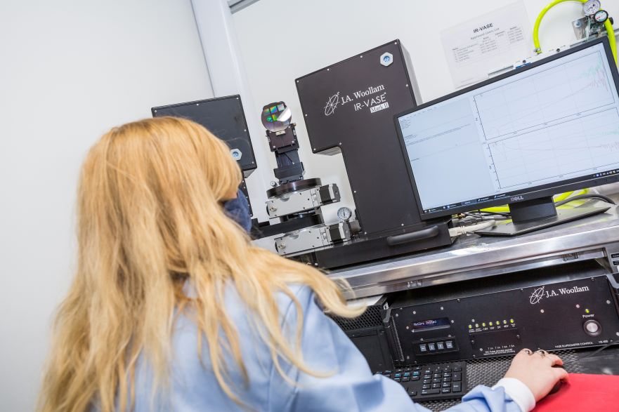 Lady working in lab